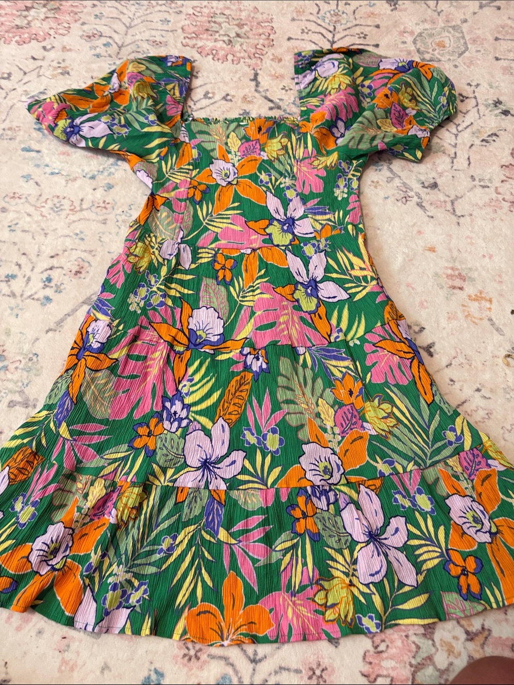 Easel- Green Floral Off-Shoulder Summer Dress. New! Medium.